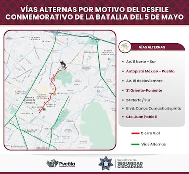Desfile del 5 de mayo en Puebla: horario, ruta, calles cerradas y alternativas viales