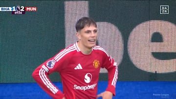 Es el acabose de la mala suerte: el gol que le anularon a Garnacho es para ver y no creer