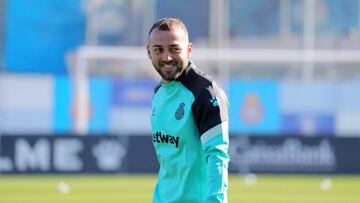 Keidi Bare, en un entrenamiento del Espanyol