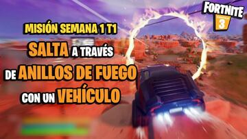 ¿Dónde están los anillos de fuego en Fortnite y cómo saltar a través de ellos con un vehículo?