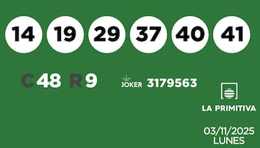 La Primitiva: comprobar los resultados del sorteo de hoy, lunes 3 de noviembre