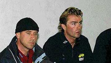 <b>DIERON UNA RUEDA DE PRENSA.</B> Gabriele di Francesco y Massimiliano Mori dieron ayer una conferencia de prensa en la que intentaron explicar que no hubo intento de fraude y que la orina era realmente para un análisis médico del director deportivo.