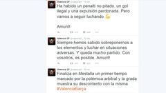 El Valencia carga en su Twitter contra el árbitro Mallenco