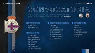 Jaime entra en la lista del Depor, Valín se queda en tierra