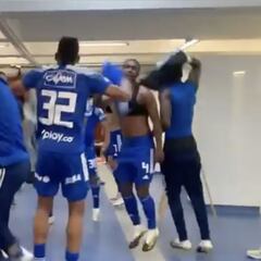 La celebración de Millonarios tras ganarle a Santa Fe