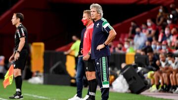 Pellegrini, durante el partido.