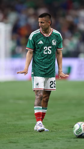 Roberto Alvarado of Mexico during 2025 International Friendly match between Mexico (Mexican National team) and Paraguay at Alamodome Stadium, on November 18, 2025 in San Antonio Texas, United States.