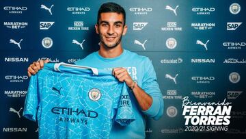 Ferran Torres, en su presentación con el City.