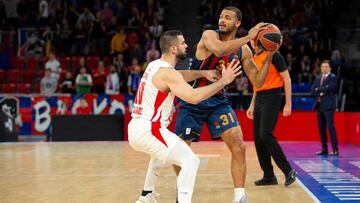 El Kirolbet Baskonia y el Estrella Roja, durante la 26ª jornada de la Euroliga