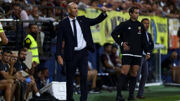 Zidane en el partido ante el Villarreal.