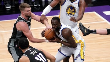 Golden State Warriors player Draymond Green was ejected from their playoff game against the Sacramento Kings after he stomped on Kings’ Domantas Sabonis’ chest.