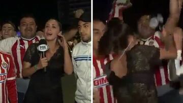 Pasó otra vez... una periodista se tiene que defender de un hincha en directo