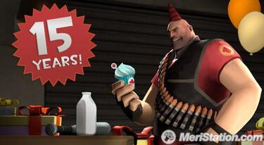 Pastel de cumpleaños en honor a Team Fortress: 15 años