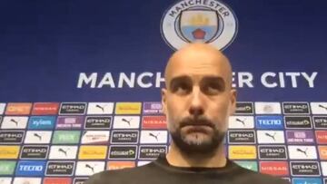 La reacción de Guardiola antes de enfrentarse a su primera rueda de prensa tras recibir una manita