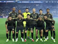 Mar 7, 2026; Los Angeles, California, USA; LAFC starting eleven poses for a team photo before the match against FC Dallas at BMO Stadium. Mandatory Credit: Kiyoshi Mio-Imagn Images