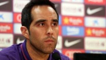 Claudio Bravo, en rueda de prensa hoy