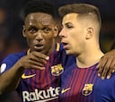 Penal y baile de Yerry Mina con Barcelona