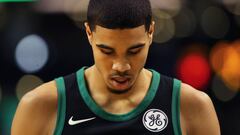 BOSTON, MA - DECEMBER 2: Jayson Tatum #0 of the Boston Celtics looks on during the first half against the Phoenix Suns at TD Garden on December 2, 2017 in Boston, Massachusetts.   Maddie Meyer/Getty Images/AFP
 == FOR NEWSPAPERS, INTERNET, TELCOS &amp; TELEVISION USE ONLY ==