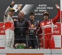 Vettel vence en la India, por delante de Button y Alonso