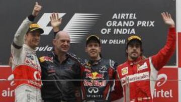 Vettel vence en la India, por delante de Button y Alonso