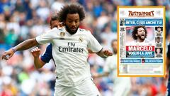 Marcelo y la portada de Tuttosport del lunes, 22 de octubre de 2018.