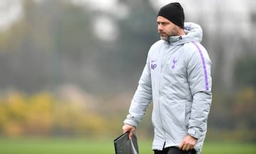 Mauricio Pochettino, Manager of Tottenham Hotspur during a Tottenham Hotspur training session ahead of their UEFA Champions League