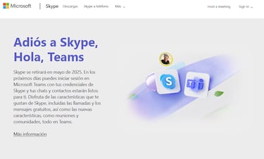 Microsoft dice adiós a Skype: la aplicación será cerrada en 2025 pero ya tiene sustituto