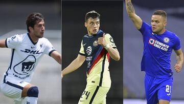 Los líderes de Cruz Azul, Pumas y América en el Guardianes 2020