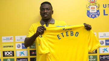 Etebo, presentado como futbolista de Las Palmas.