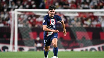 Vitinha durante un amistoso de pretemporada entre el PSG y el Urawa Red Diamonds.