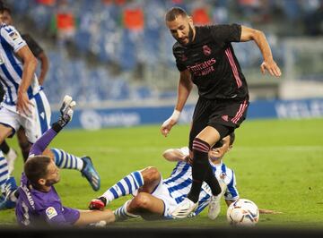 Karim Benzema, Remiro y Ander Guevara.