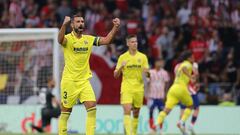 Celebración del capitán Raúl Albiol tras el 0-1 de Yéremy Pino.