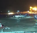 Avión de Japan Airlines se convierte en una bola de fuego en el aeropuerto de Tokio