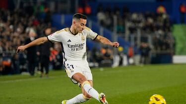 Soccer Football - LaLiga - Getafe v Real Madrid - Coliseum Alfonso Perez, Getafe, Spain - February 1, 2024 Real Madrid's Lucas Vazquez in action REUTERS/Ana Beltran
