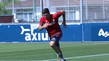Jesús Areso durante su último entrenamiento en Tajonar.