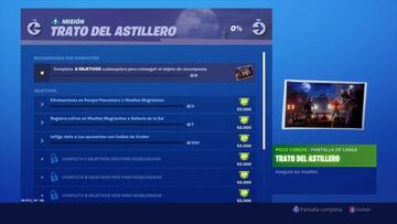 Fortnite Cap&iacute;tulo 2 - Temporada 1: desaf&iacute;os de Trato del Astillero