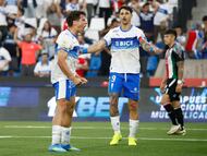 Futbol, Universidad Catolica vs Palestino
Fecha 8, Liga de Primera 2026.
El jugador de Universidad Catolica Clemente Montes, izquierda, celebra tras marcar un gol contra Palestino durante un partido de la liga de primera realizado en el estadio Claro Arena de Santiago, Chile.
02/04/2026
Dragomir Yankovic/Photosport
Football, Universidad Catolica vs Palestino
8st turn, 2026 League First.
Universidad Catolica player Clemente Montes, left, celebrates after scoring against Palestino during a first division league match at Claro Arena stadium in Santiago, Chile.
02/04/2026
Dragomir Yankovic/Photosport