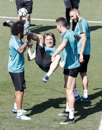 Marcelo, Modric, Benzema y Cristiano Ronaldo.