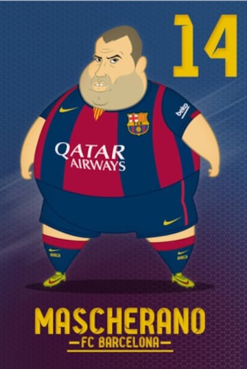 Los jugadores del Barcelona al más puro estilo de Botero