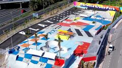 Vist aérea del Marbella Urban Park construido por Convex, diseñado por Huete Arquitectos y pintado por PLAYINCOLORS.
