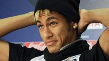 <b>ESTRELLA. </b>Neymar, ayer, durante su conferencia de prensa.