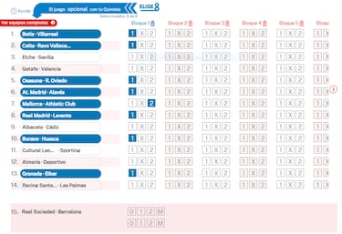Elige 8 de La Quiniela jornada 35 - 17/1/26 