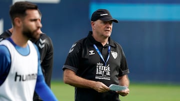 Pepe Mel, en el Anexo de La Rosaleda.