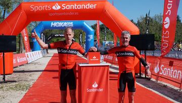 Abel Ant&oacute;n y Mart&iacute;n Fiz, trasd participar en el Santander Desaf&iacute;o solidario del Duatl&oacute;n Villa de Madrid.