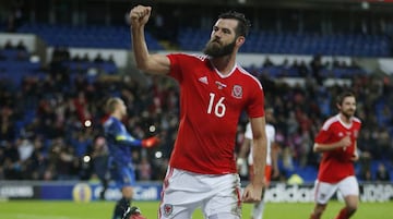 Joe Ledley, elemenot del el Derby County de la Football League Championship de Inglaterra.