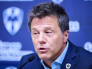 Jose Antonio Noriega during his presentation as a Anthony Martial new reinforcement for Team Monterrey in the Torneo Apertura 2025 of the Liga BBVA MX, at BBVA Bancomer stadium, on September 19, 2025, Monterrey, Nuevo Leon, Mexico.