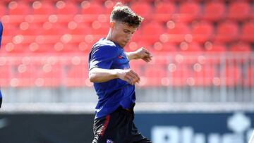 Marcos Llorente, en el entrenamiento del Atlético.