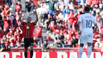 Soccer Football - LaLiga - RCD Mallorca v Real Madrid - Estadi Mallorca Son Moix, Palma de Mallorca, Spain - April 4, 2026 RCD Mallorca's Vedat Muriqi celebrates scoring their second goal REUTERS/Nacho Doce