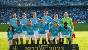 Alineación titular del Celta contra el Granada en Balaídos.