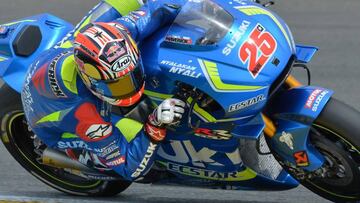 Maverick Viñales con la Suzuki en Le Mans.